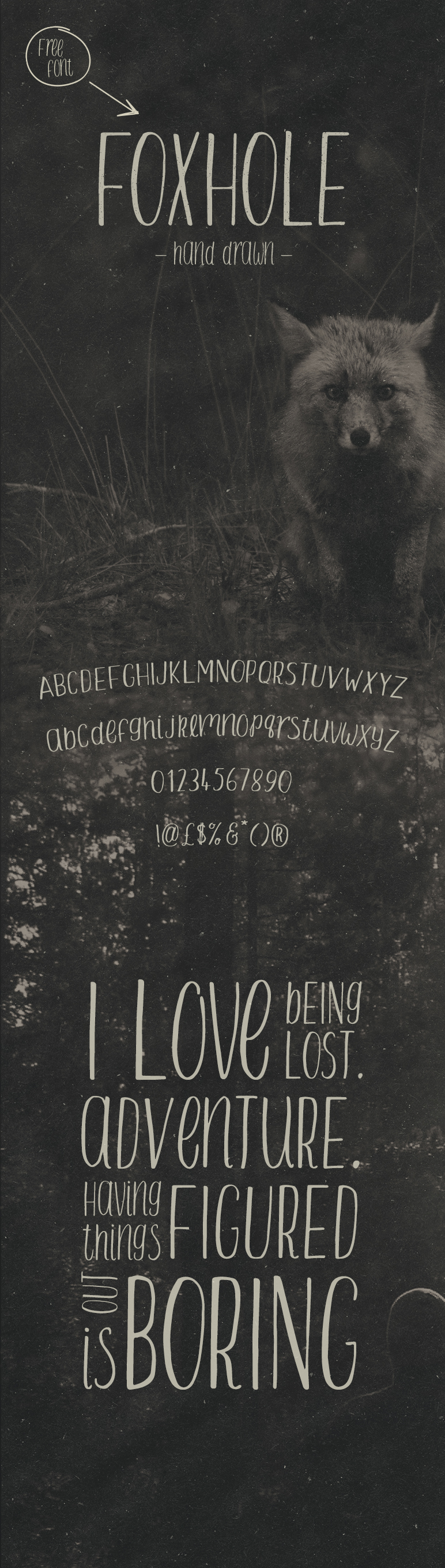 lettering type font Typeface free freebies Free font adventure FOX vintage Retro hand drawn