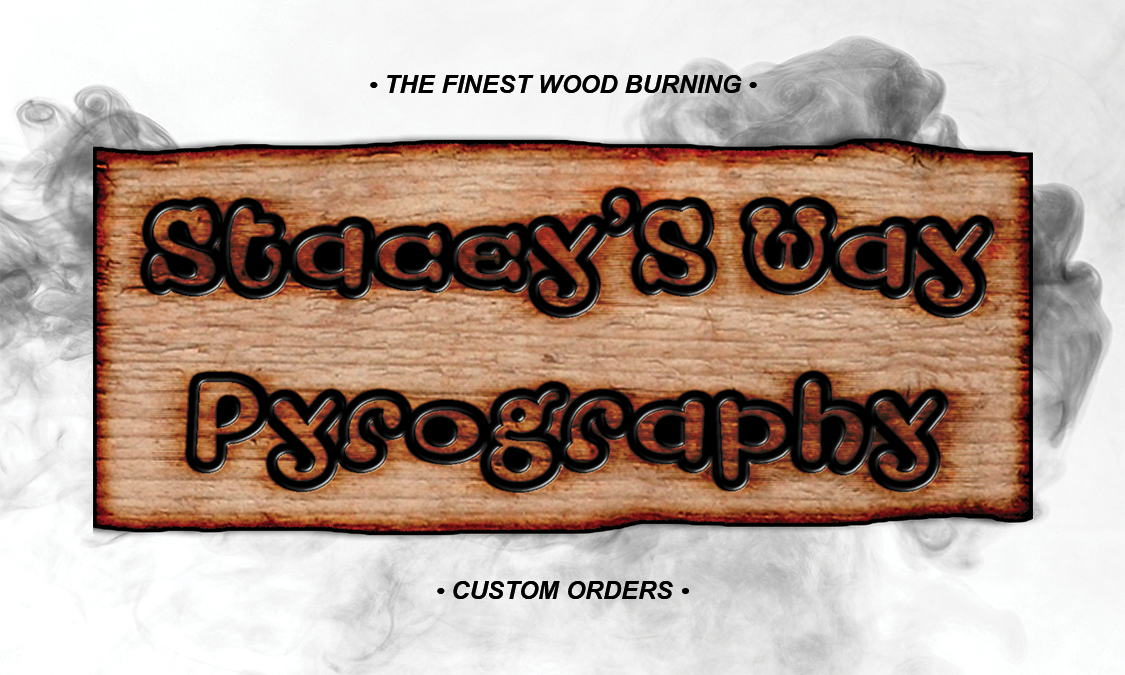 Stacey S Way Stacey'S Way pyrography Business Cards David Way logo branding  graphic design  print design  Advertising 