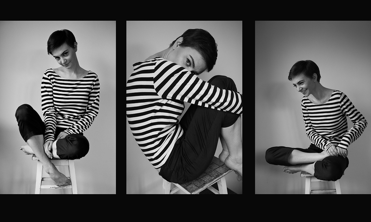 duchalska Black&white black White bw 60s Retro jean seberg pixie pixie cut poland DANCE   stripes portrait model