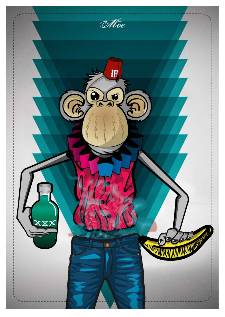monkey MOE monkey xxx ilustracion vector illustration monkey Mono cristian moe guzman