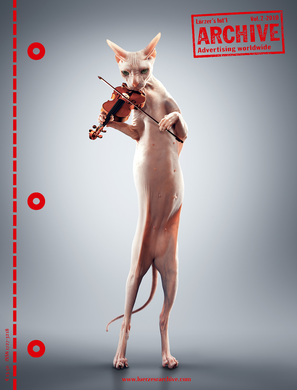 bold Cat sphinx violine high-end post-prodaction retouch Archive contest winner poster print