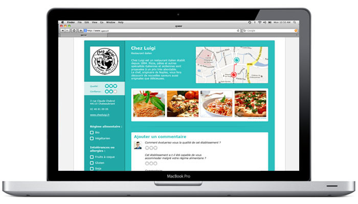 Service design Open Data Food  restaurant