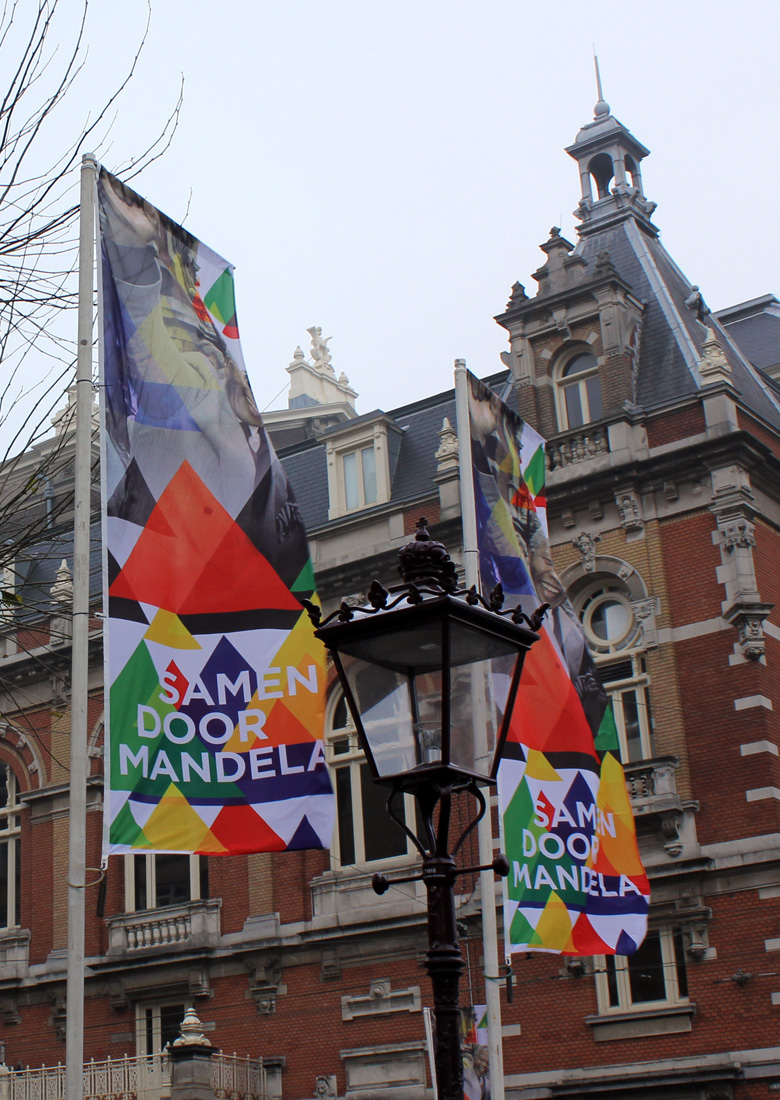Mandela flag me studio amsterdam identity celebration type south africa I amsterdam city marketing