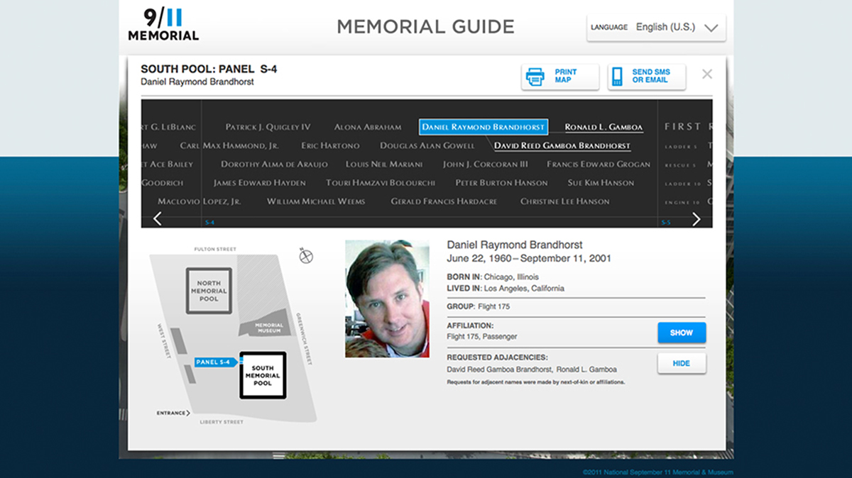 Mobile app Algorithms Website wayfinding Memorial 9/11