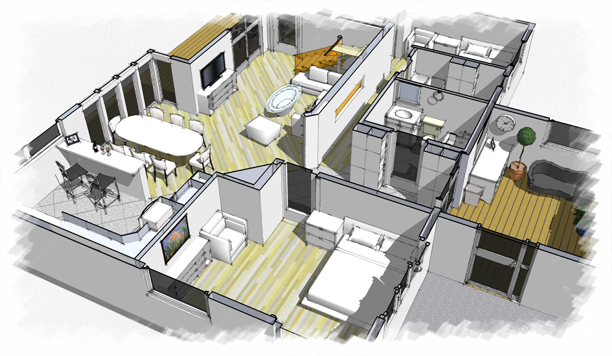 extention SketchUP architectural design architectural visualization archvis 3D archidea concept sketch Render