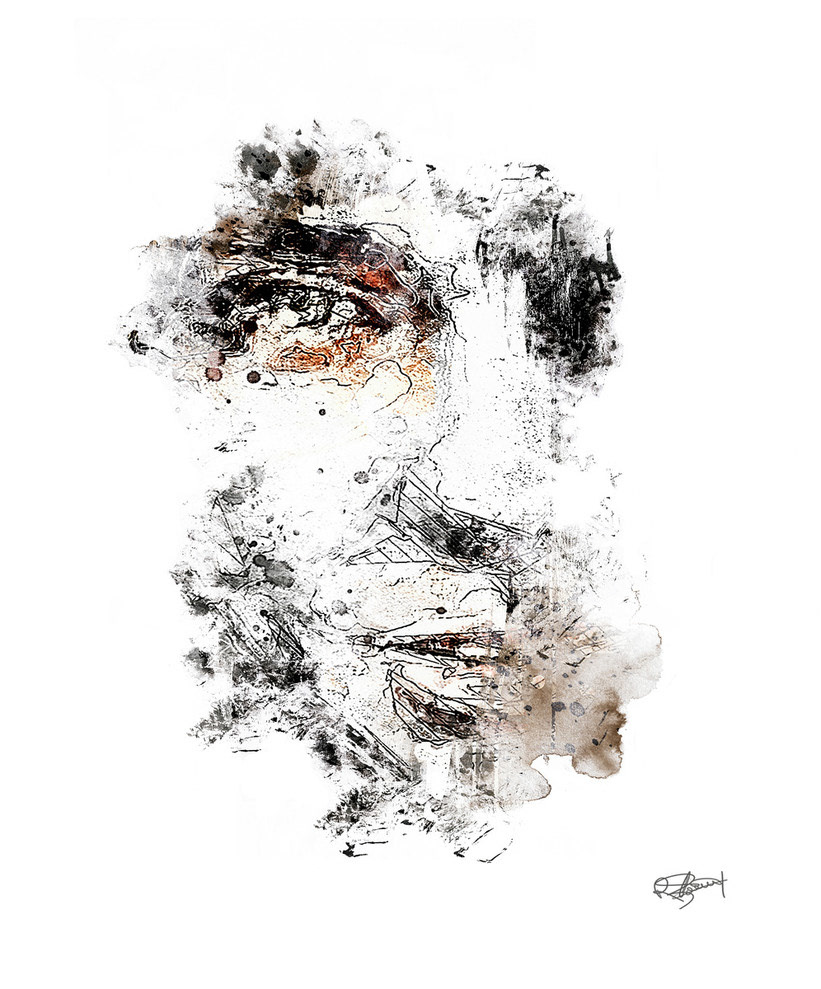 portrait ink Photography  manipulated digital painting face