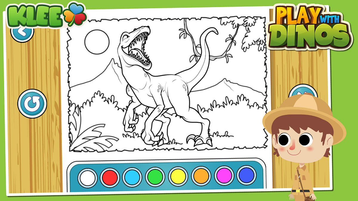 Androids app dinosaurs game ios kids vector wacom