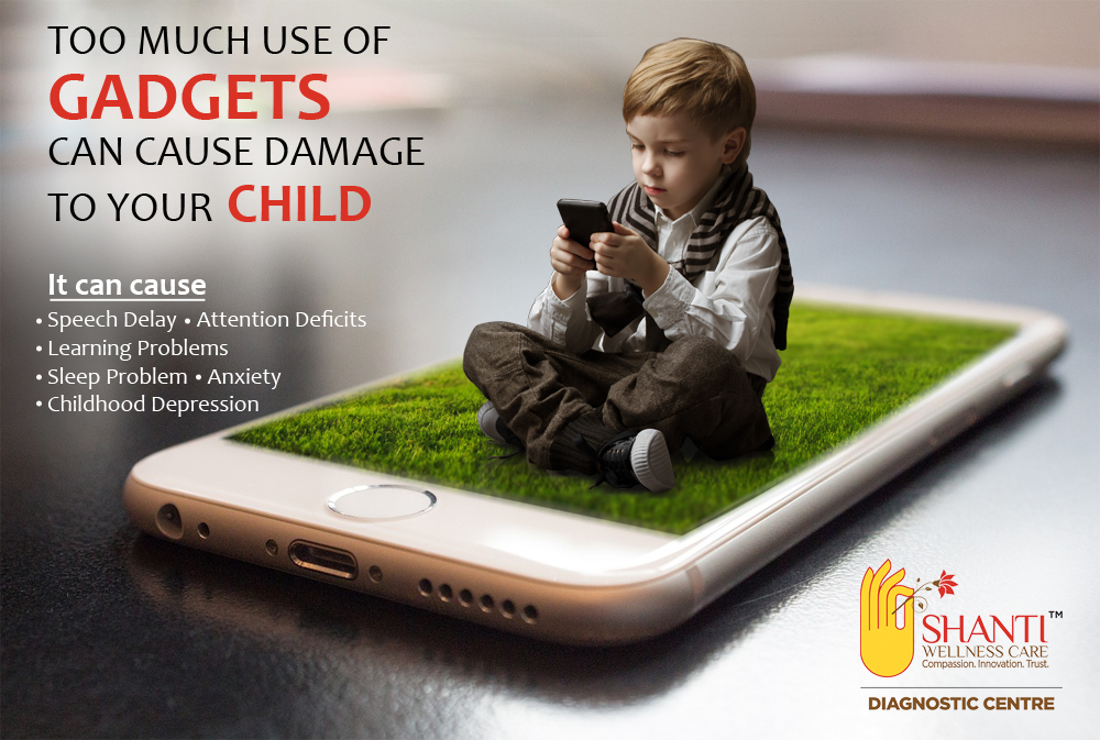 Harmful gadget Gadget Child using gadget harmful for children Conceptual fb post diagnostic centre post