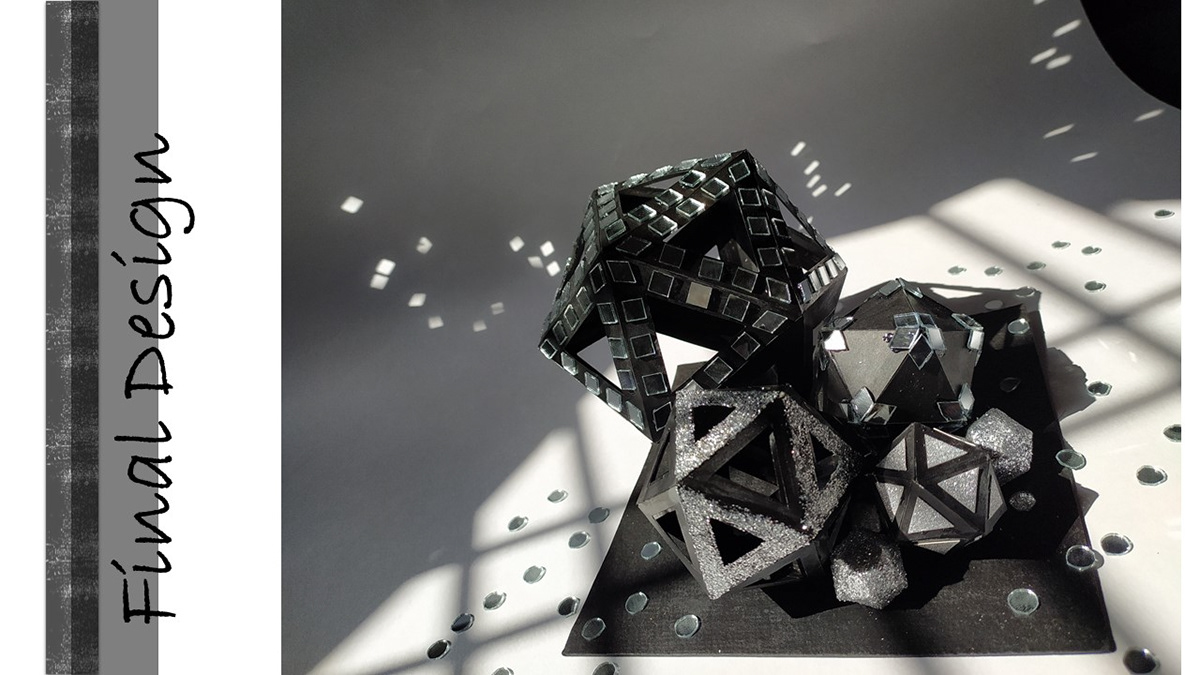 3D model icosahedrn jewellery holder mirrors refleting Visually Pleasing