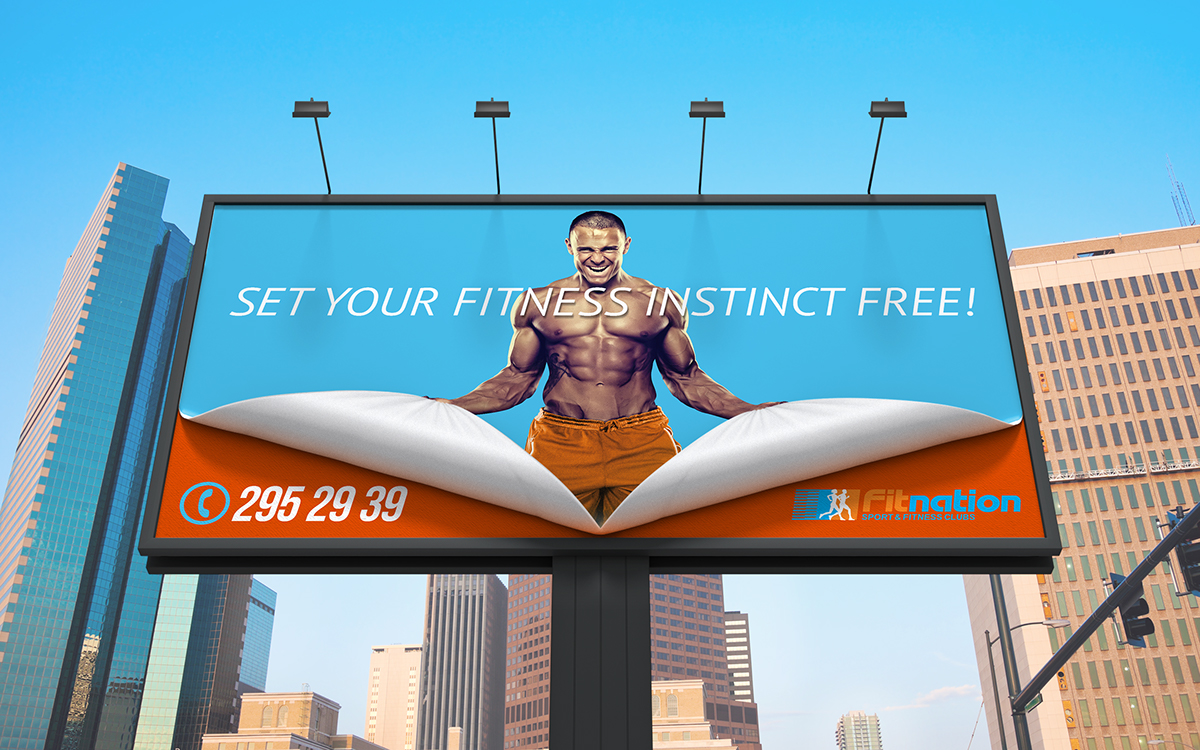 fitness sport billboard Outdoor work out training muscles creative