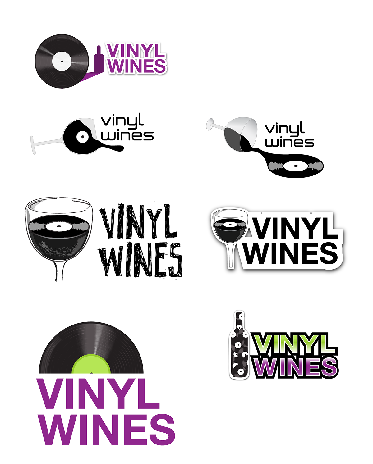 wine logo vinyl rock Roll rock n roll grapes leaves