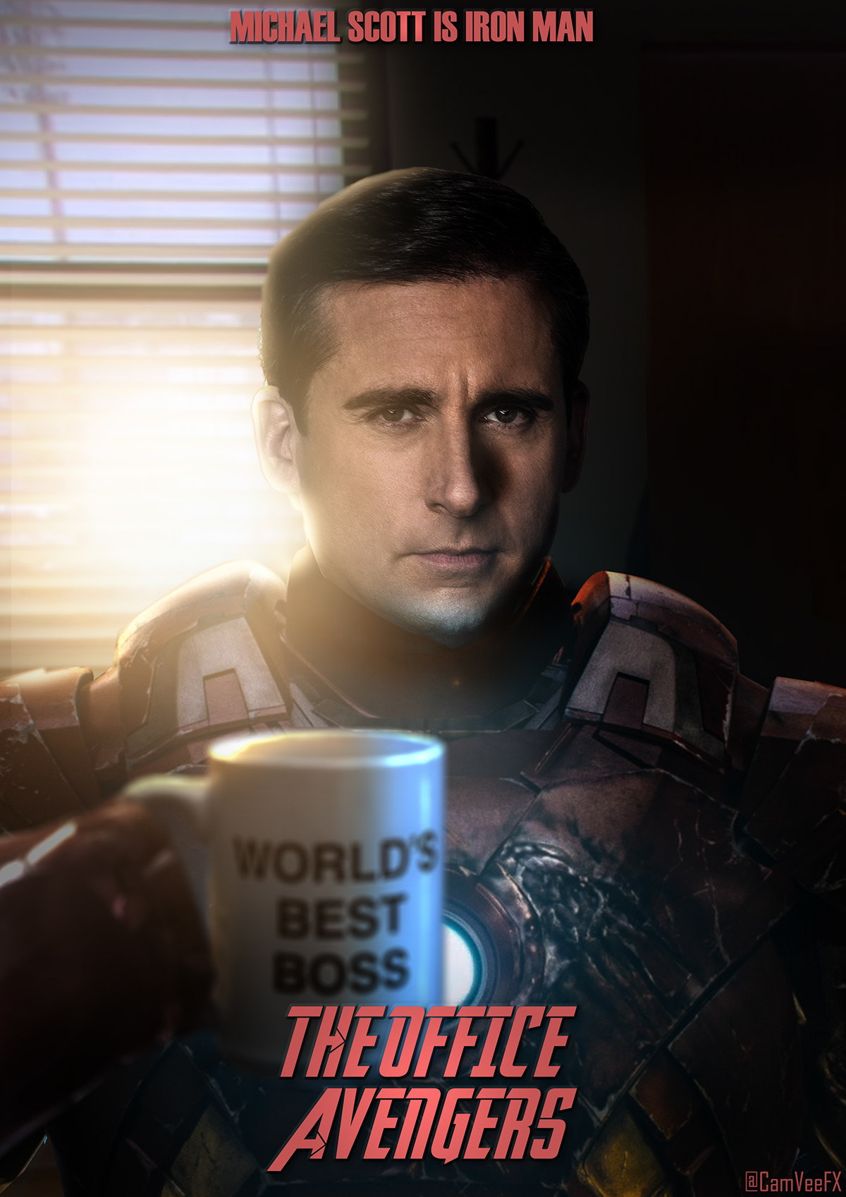 the office marvel Avengers iron man compositing Photoshop compositing retouching  Photo Manipulation 