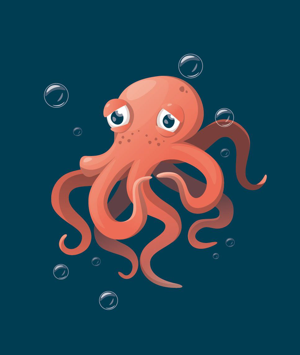 art octopus sea vector вектор Иллюстратор осьминог персонаж