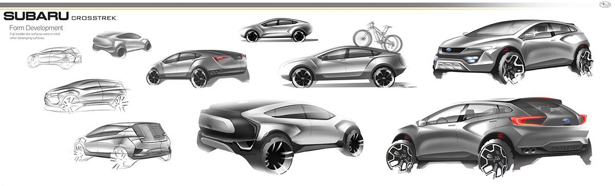 automotive   design concept 4door compact Racing sports coupe WRC Truck Honda GM general motors interior motives futuristic sketch