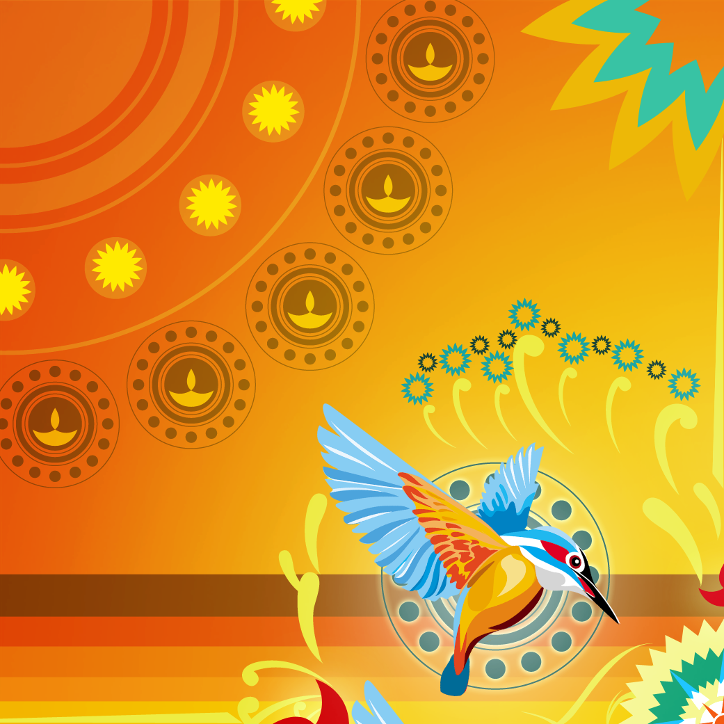 kingfisher Diwali India Mandalas