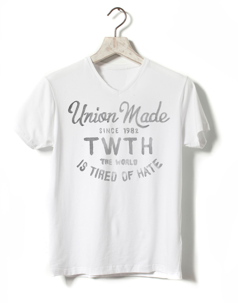 bmd design twth HAND LETTERING watercolor sewing machine the world crafted hate tee tattoo