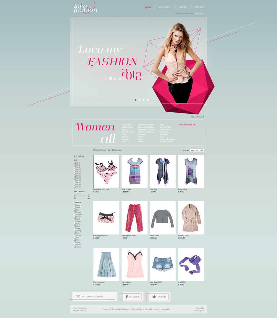 lovefashion Love snowtiger marcin mizura poland e-shop webdesigner women shop e-commerce