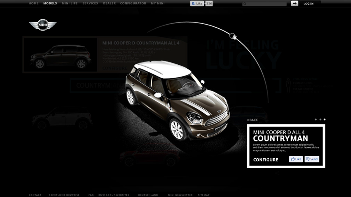 MINI hi-res relaunch pitch Website configurator car automotive  