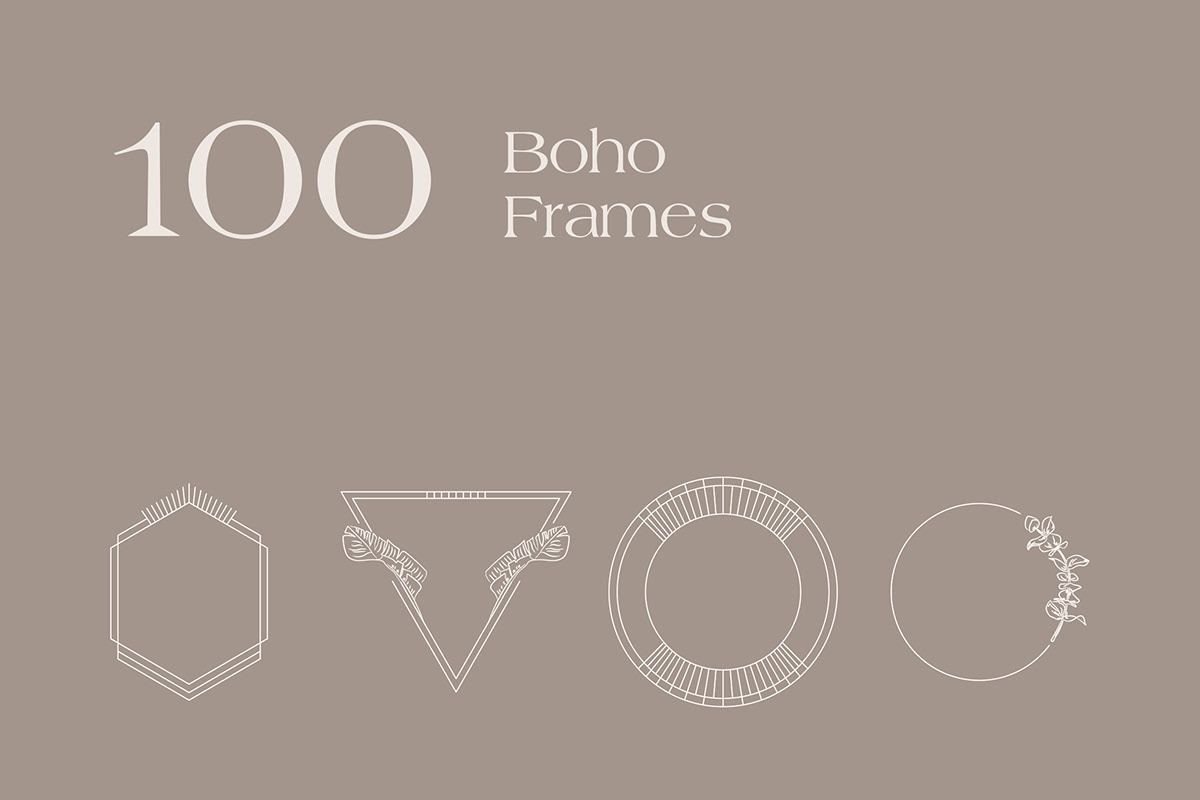bohemian boho boho style feminine brand identity Logo Design download mockup template botanical floral
