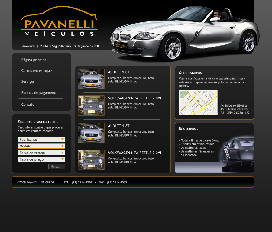 Website Web UI ux carro car loja design