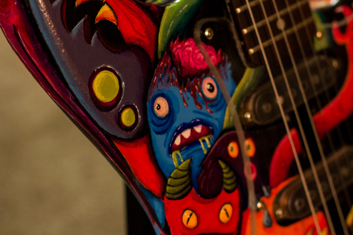 guitar Custom monsters art acrylic instruments cartoon