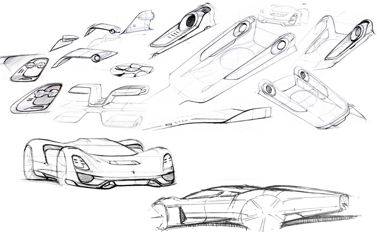 Porsche vision gt car design Longtail Gran Turismo sketch