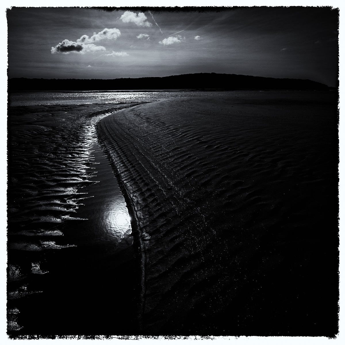black and white sand Oceanview light SKY water paysage dune lowkey