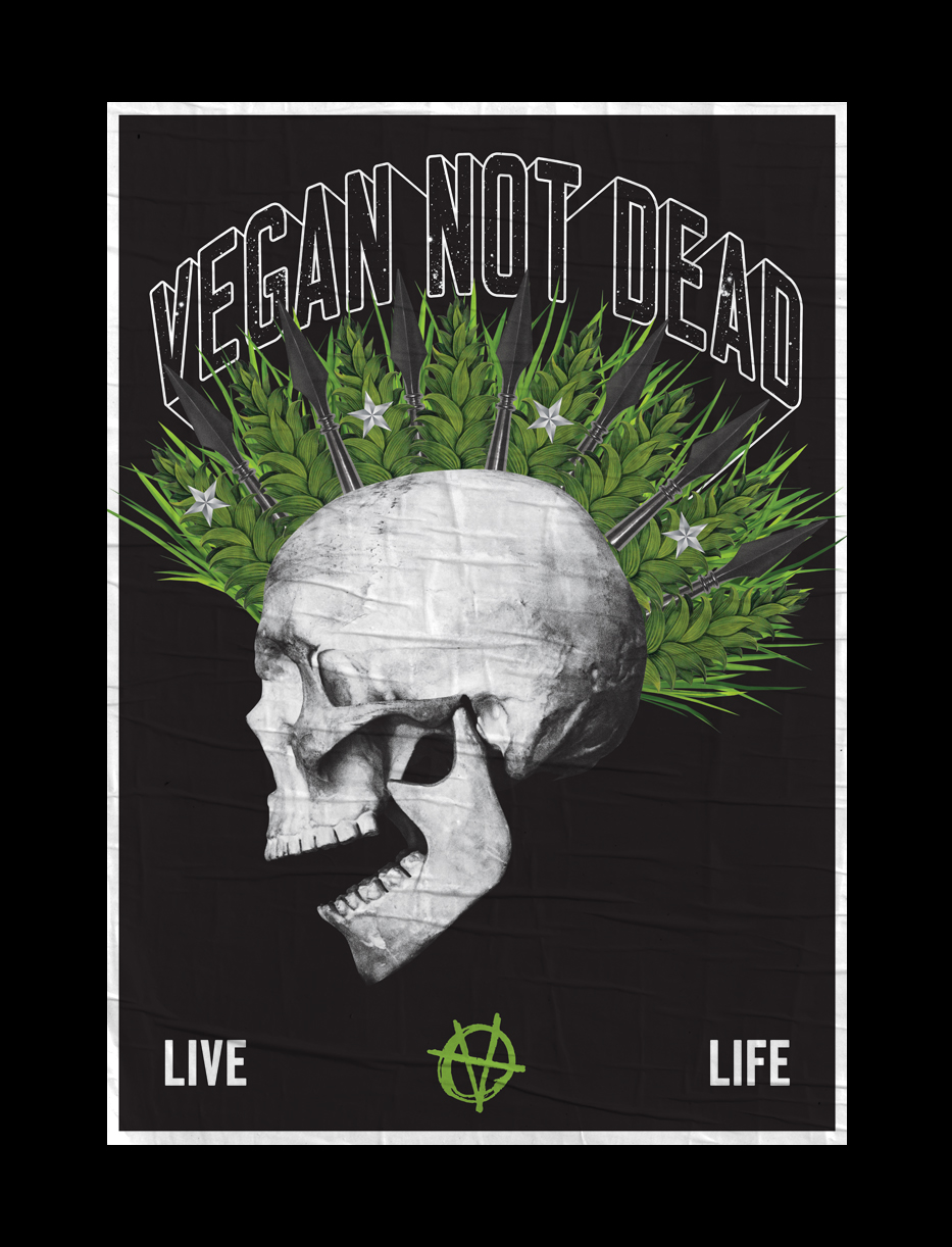 typography   ILLUSTRATION  collage prints posters punk art vegan art environmental Digital Collage Poster Design