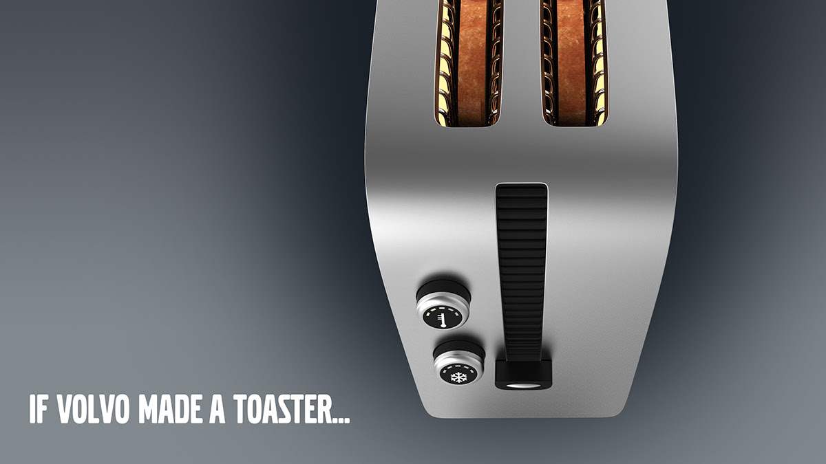 Volvo toaster kitchen model Scandinavian design clean Project Kitchen Appliance design Render