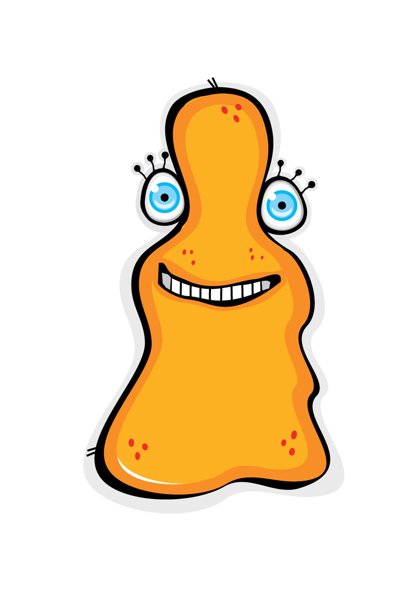 funny cute smile orange jelly creature cartoon happy