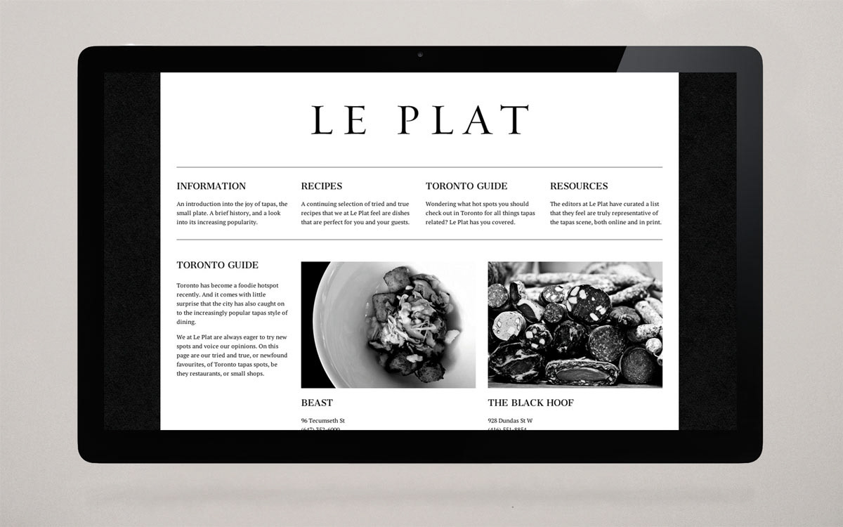 le plat Food  Blog Toronto Website tapas Culinary ysdn
