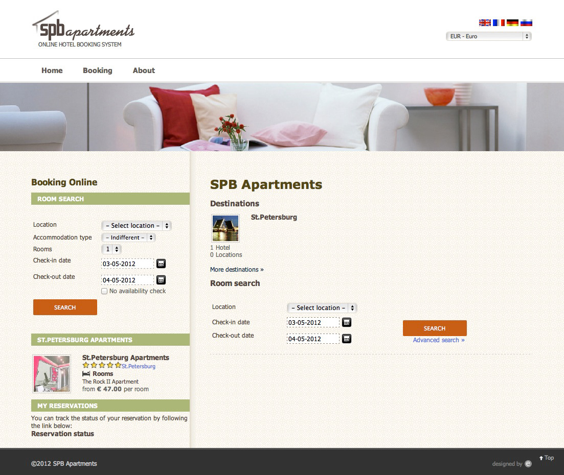 reservation system on-line booking hotels