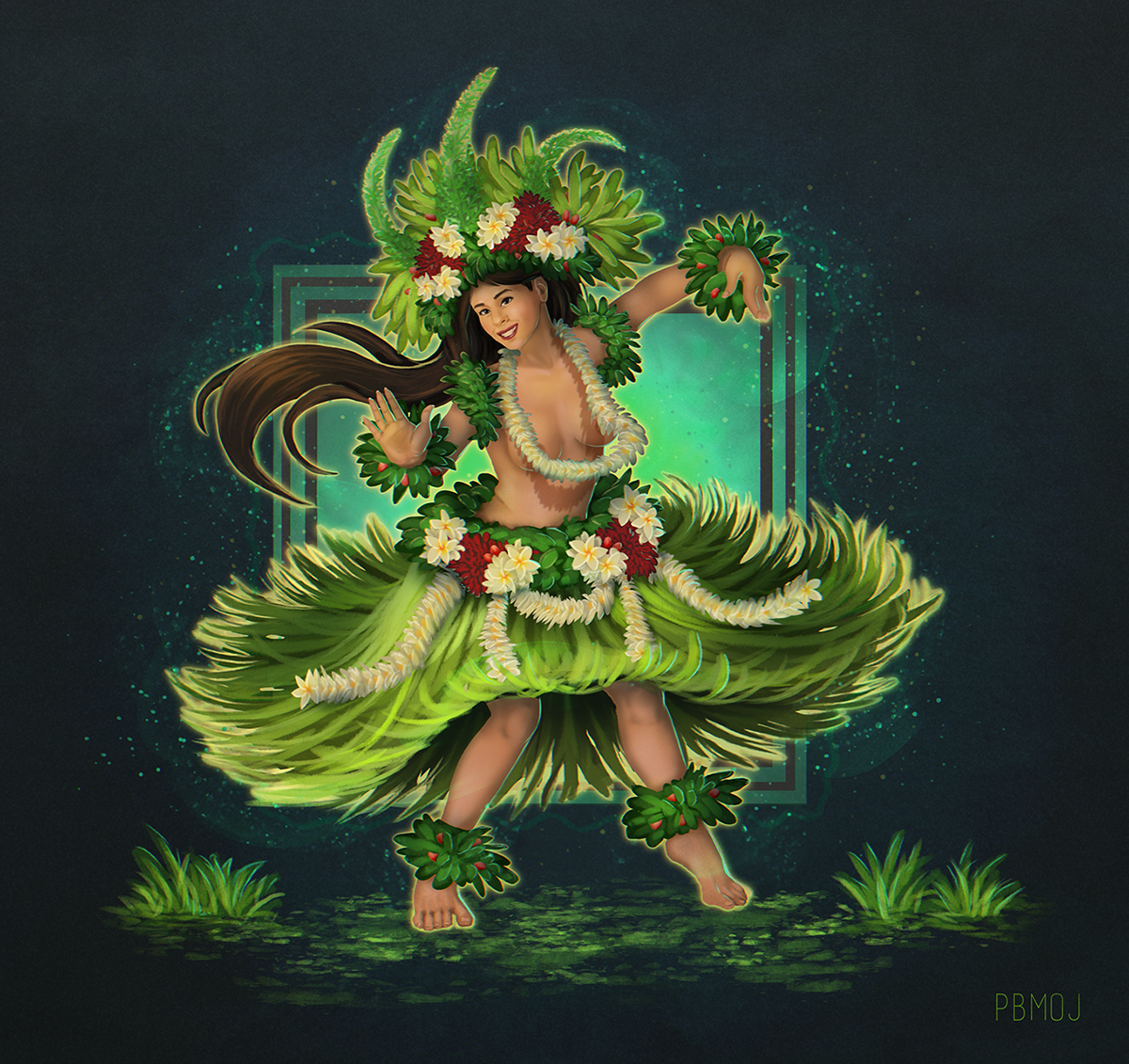 HAWAII Hula goddess laka mythology characterdesignchallenge dancer Nature forest