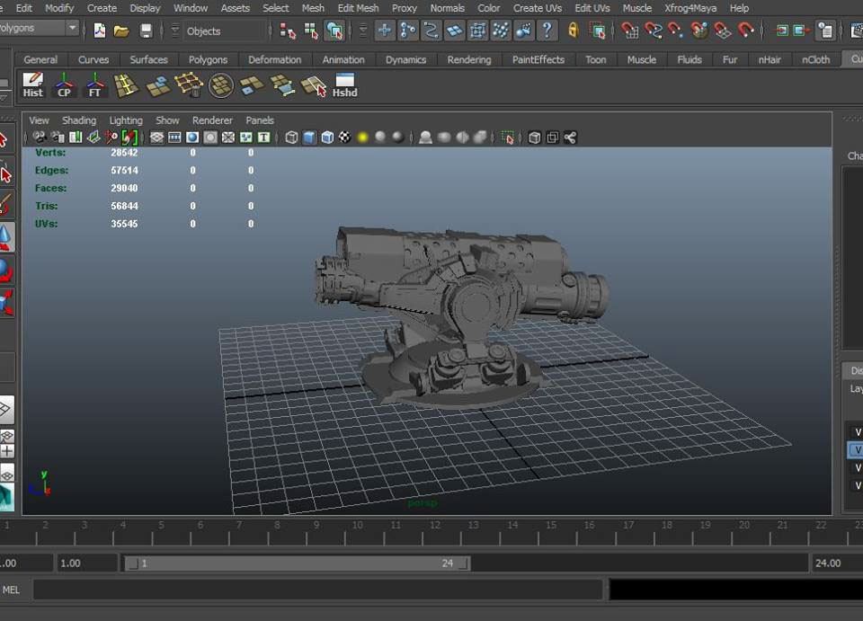 Maya making of plasma cannon weapon 3d art work maya 3D