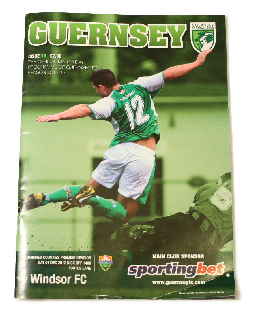 Guernsey FC football club programme editorial graphic design