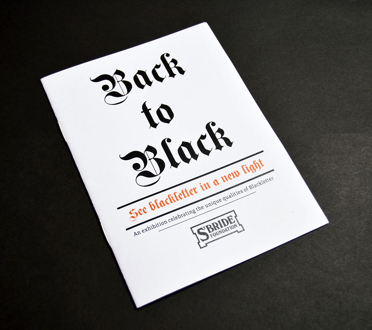 Blackletter editorial exhibition promotion