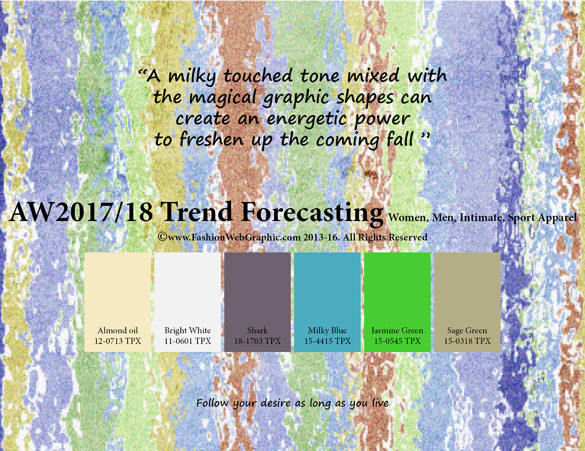 trend forecasting color AW2017/2018 autumn winter women's wear men's wear Sportswear intimate apparel