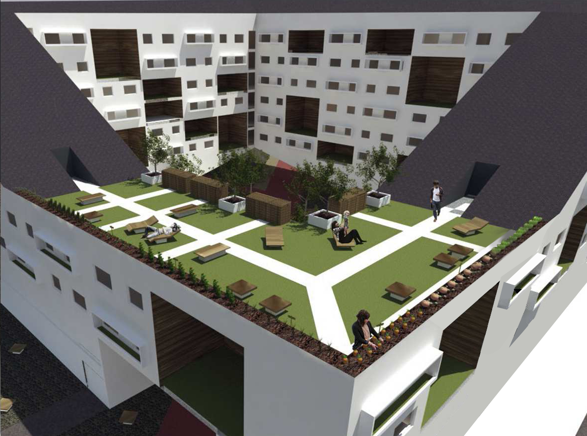 architecture cohabitation Cohousing Curitiba open air cinema Patio Residence shared house shared laundry Smart