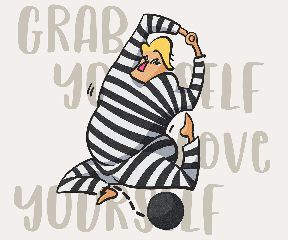 Donald Trump yogi Digital Art  sticker rehabilitation prison president corruption peace World Peace