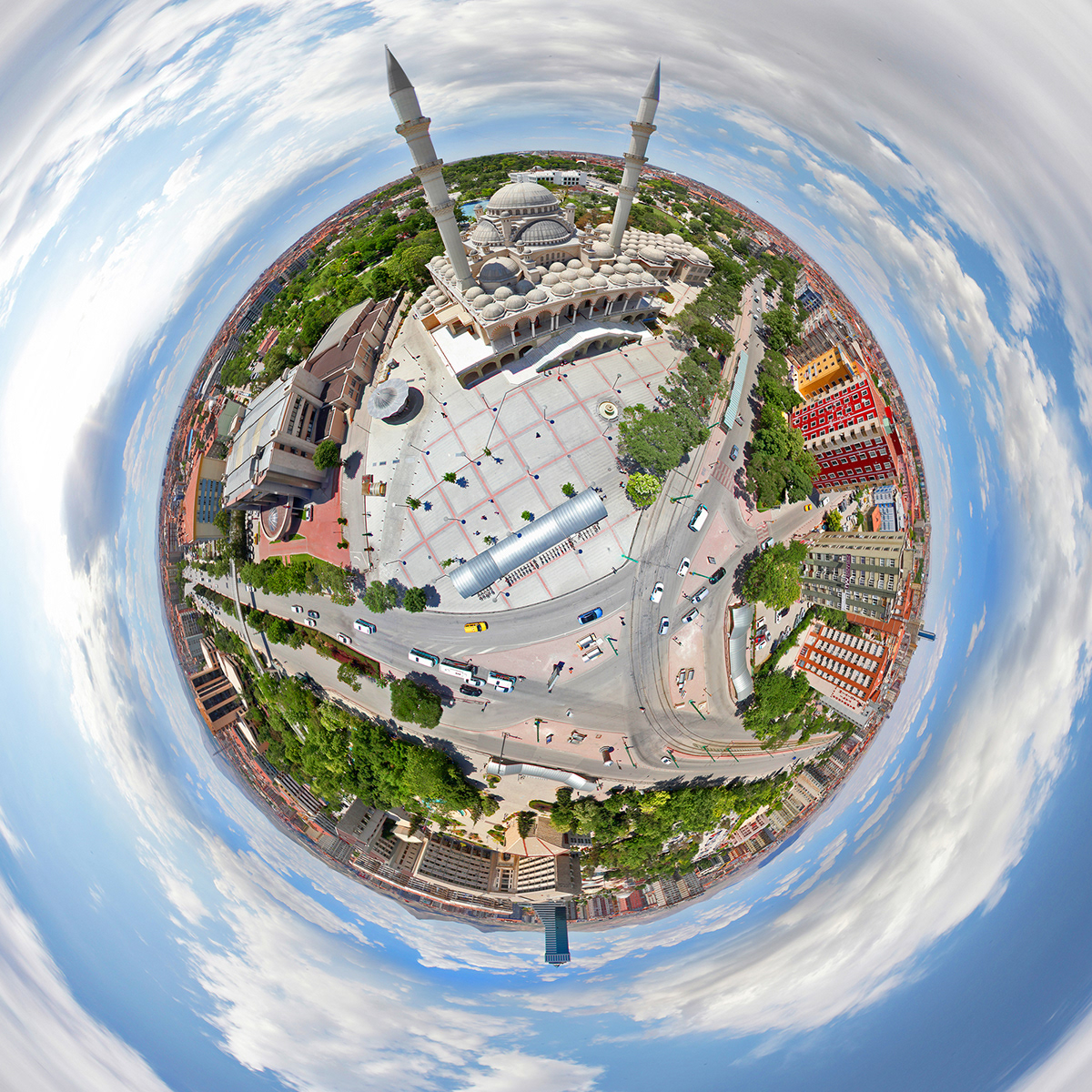SKY octokopter polar panorama  panorama 360 degre virtual tour Turkey panoramik panoramic