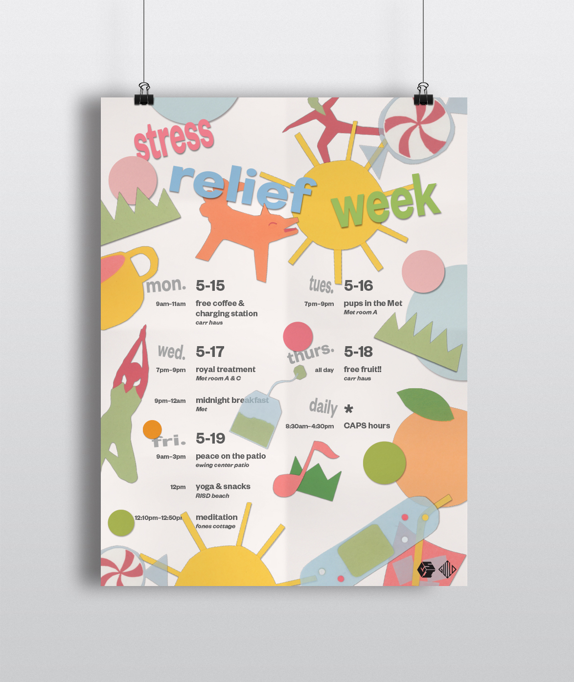 poster design print Poster Design risd csi ILLUSTRATION  Collaboration cut paper calendar