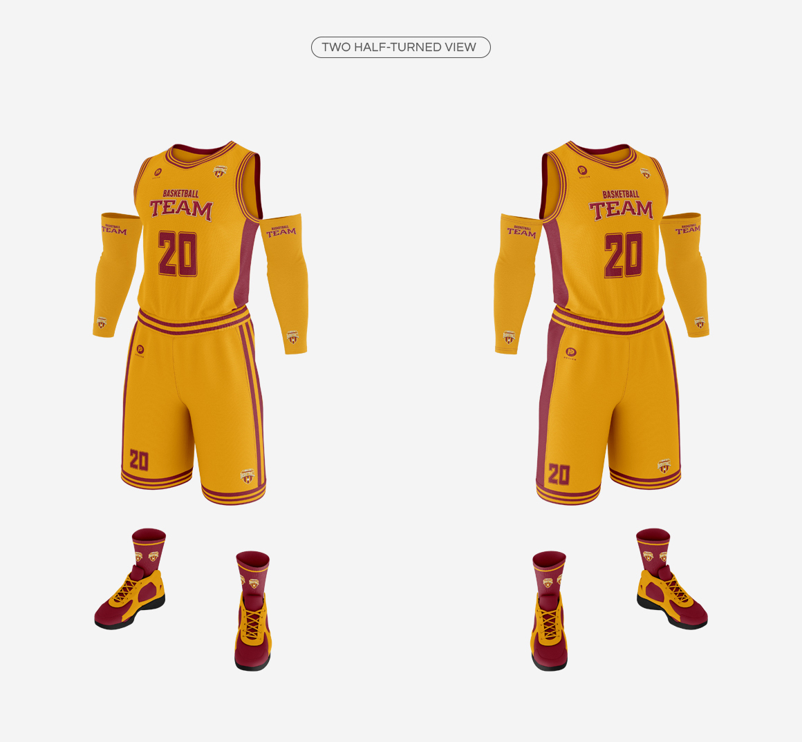 Download Men's Full Basketball Kit Crew-Neck Jersey Mock up on Behance