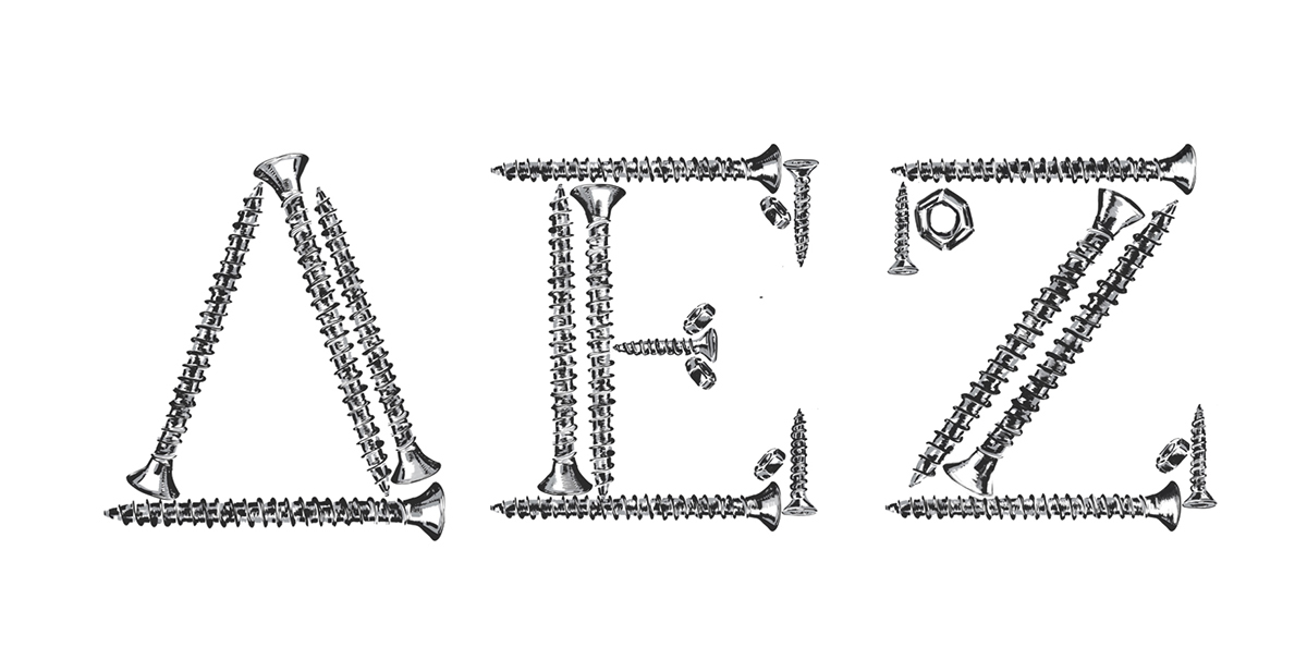 greek alphabet  greek screws  nuts  illustrated