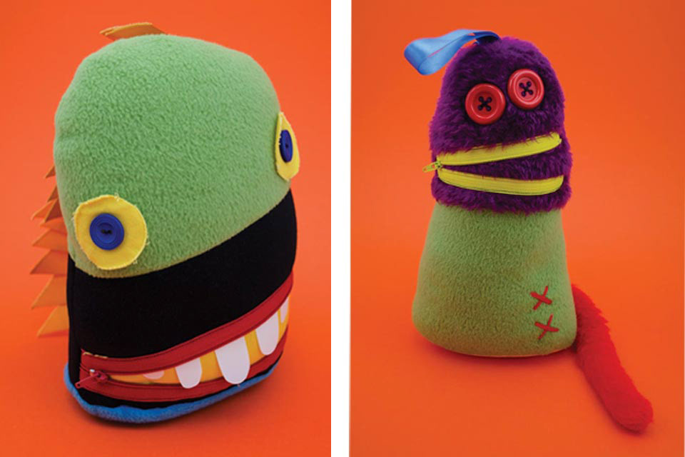 monster  Monsta  trashcan  trash  branding  toys  plushies  softies felt  fabric  garbage