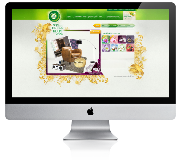 win dream room wydr air wick microsite fresh green bright brand air flower furnitures