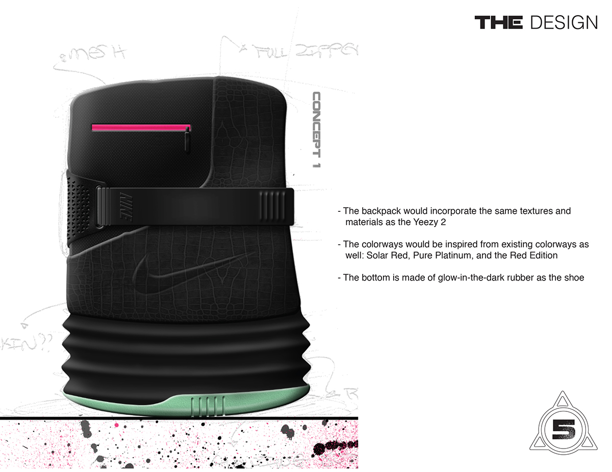 Quintin Williams Q.Designs backpack accessories kanye Kanye West yeezy yeezy 2 footwear footwear design concept art design sneakers Nike