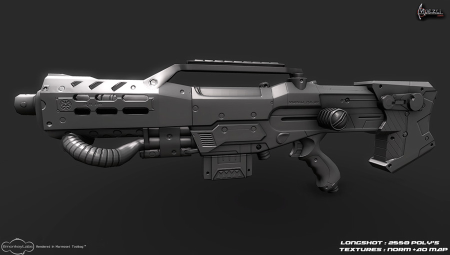 3D  gun   nerf  mod game artist