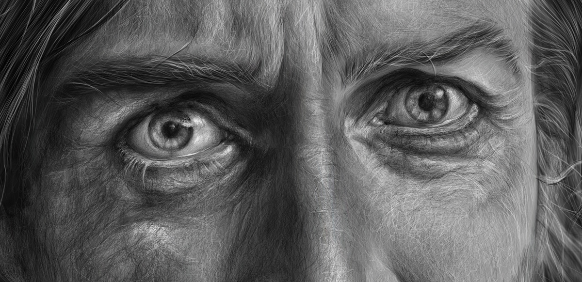 drawings portrait black and white male portrait Scott Schuman cvws charlotte wilson-smith Digital Drawing