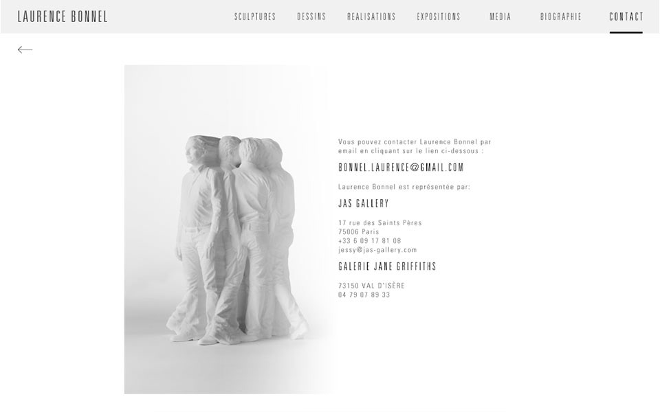 Web Responsive HTML css JavaScript sculpture laurence bonnel