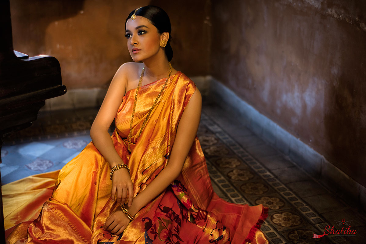 saree Indian dress Ethnic wear indian model model on saree INDIAN FASHION glamour Photography 